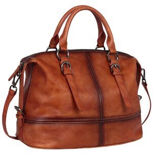 9246 Brown Leather Purses and Handbags Tote Bags Top Handle Handbags